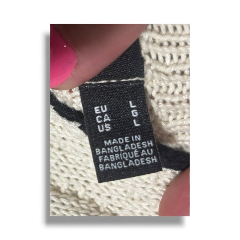 Vero Moda Cream and Black Horizontal Stripe Sleeveless V-Neck Knit Midi Dress - Picture 11 of 16